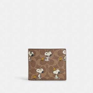 Coach X Peanuts 3 In 1 Wallet In Signature Canvas With Snoopy Print